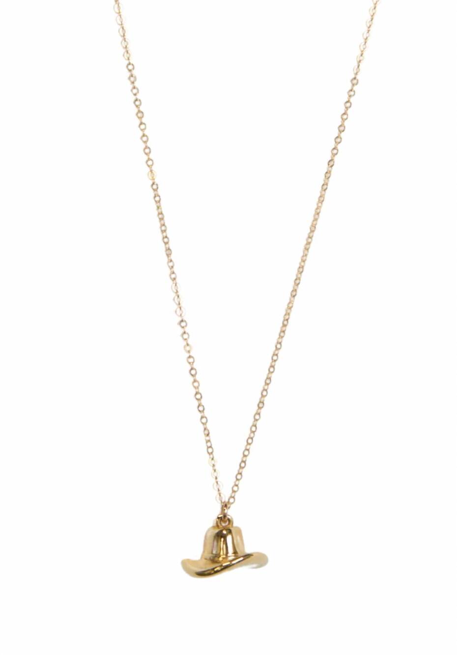 NEW ABLE women's cowboy hat necklace in gold